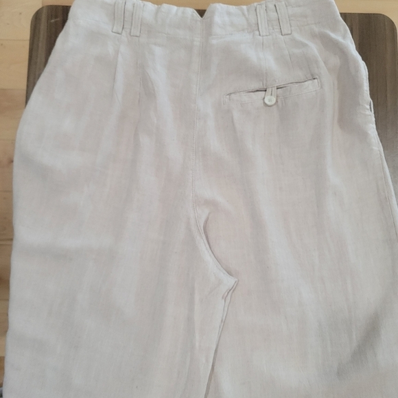 NWOT Free People  Beige Wide Leg High Rise Pleat Trousers Pants Size 10 - Picture 7 of 12